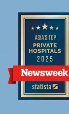 Newsweek Asia's Top Private Hospitals 2025 공식 배지. Newsweek 와 Statista 가 함께 발표했다.